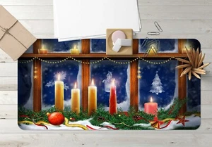 3D Window Candle Candlelight I812 Christmas Non-slip Desk Mat Keyboard Pad Amy - Picture 1 of 8