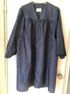 Jostens Dark Navy Blue Graduation Gown Robe Choir Clergy Wizard Size 4'10 - 5 Ft