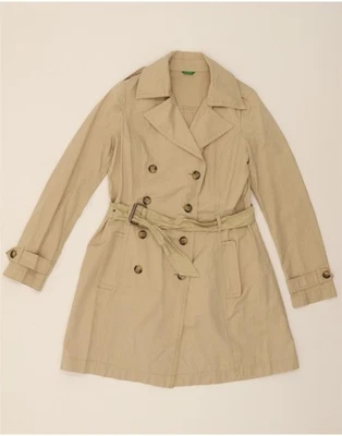 Gabardina para mujer Benetton IT 42 mediana beige algodón EP15 Foto 1 de 3