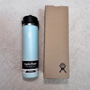 New Hydro Flask Wide Mouth Flex Straw Cap Water Bottle 24Oz 710 ml - Dew Color - Picture 1 of 7