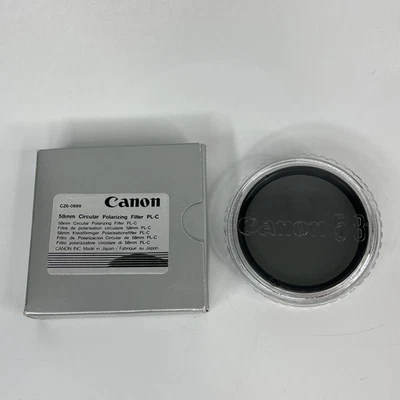 Canon 58mm Circular Polarizing Filter PL-C (Screw Type) w/ Case CZ6-0889 - Image 1 of 4