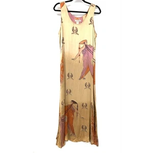 Citron Santa Monica Midikleid mit U-Ausschnitt Damen Gr. L ägyptischer Druck ärmellos - Bild 1 von 7