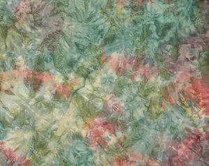 Quality Batik Fabric Cotton Multi-Color Water-Color Paint Pattern 44" x 1 yard - Picture 1 of 2
