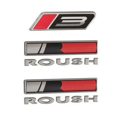 2015-2019 Ford Mustang Roush Stage 3 Front Grille & Fender Side 3pc Emblems Set - Image 1 of 4