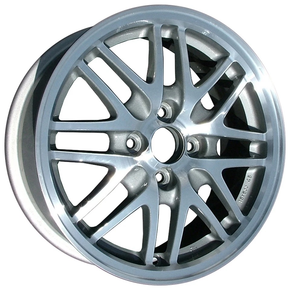 15x6 8 Double Spoke Used Aluminum Wheel Machined and Painted Charcoal WHL-71673 - Image 1 of 1