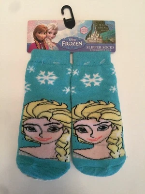 Frozen Elsa 拖鞋袜婴儿 12-24 个月针织握把鞋底防滑迪士尼新品 — 第 1/4 张图片