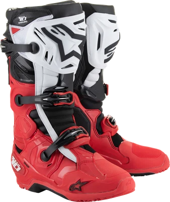 Botas de Enduro ALPINESTARS Tech 10 - Rojo Brillante/Negro/Blanco - EE. UU. Se adapta a 12 Foto 1 de 3