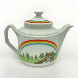 Vintage Enesco Rainbow Cottage Core Teapot Ceramic 1978 EUC - Picture 1 of 8