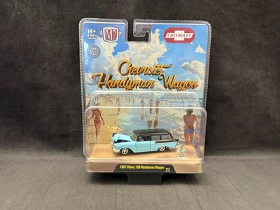 M2 Diorama 1957 Chevy 150 Handyman Wagon with 2 Figures 1:64 Scale Diecast R16 - Image 1 of 4