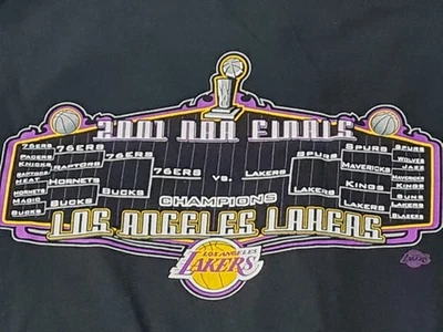 2001 LOS ANGELES LAKERS NBA FINALS CHAMPIONS T-SHIRT SIZE 2XL (24×30) BY M&O. - Image 1 of 4