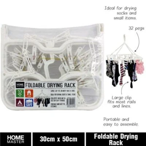 32 Pegs Hanger Socks Oval Clothes Airer Clothing Line Washing Laundry Bulk Dryer - Picture 1 of 1