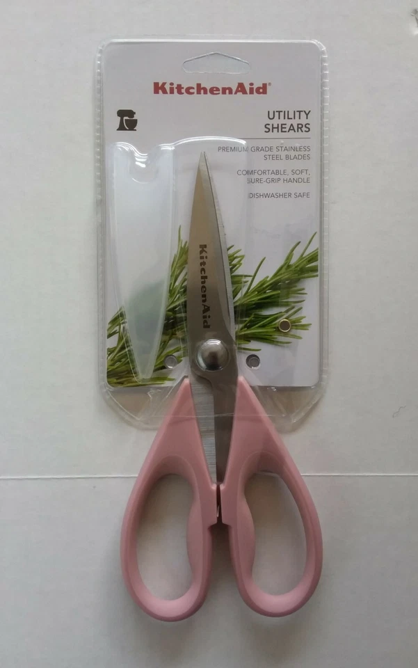 KitchenAid Shears Kitchen Scissors Soft Grip Stainless Blades Pink KE351OHDRA