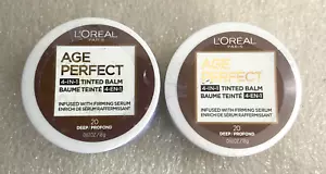 L'Oreal Paris AGE PERFECT 4-in-1 Tinted Balm 20 Deep Profond .63 oz Set of 2 - Picture 1 of 2