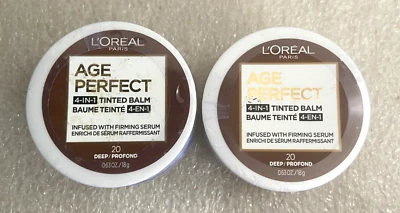 L'Oreal Paris AGE PERFECT 4-in-1 Tinted Balm 20 Deep Profond .63 oz Set of 2 - Image 1 of 2