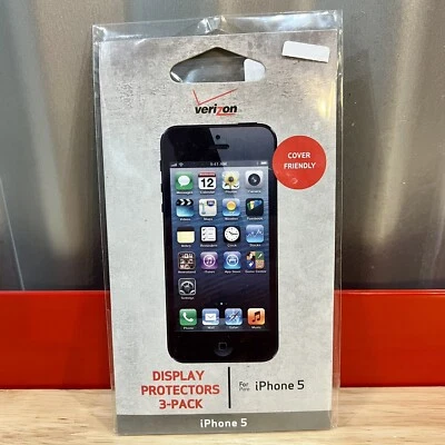 Display Protectors 3-Pack for iPhone 5 (Verizon Wireless, Cover Friendly) NEW - Image 1 of 4