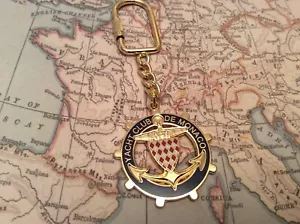 Yacht Club Monaco Monte Carlo Enamel Key Ring Chain Gold - Foto 1 di 3