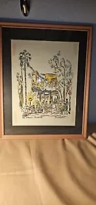 Donabeth Jones Print After Ink Drawing "Pat O'Brien's Courtyard" - Picture 1 of 6