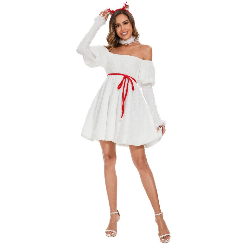 Mrs Costume Sexy Snowman Outfit Adult Christmas Fancy Dress Outfits Full Set - Image 1 of 4