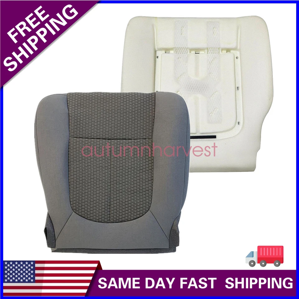 Driver Bottom Cloth Seat Cover Gray & Foam Cushion For 2011-2016 Ford F250 F350 - Image 1 of 4