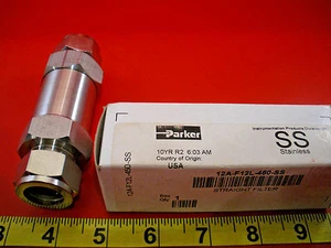 Valvola filtro dritta Parker 12A-F12L-450-SS 12AF12L450SS 12Z(A)-F12L-450-SS nuova - Foto 1 di 3