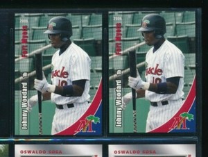 Lot (2) 2006 Grandstand #10 Johnny Woodard Fort Myers Miracle (CA35) SWSW6 