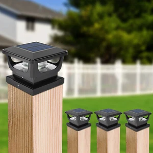 4pcs Solar Pfostenkappe 7x7 8x8 9x9 10x10,Solar Pfostenleuchte Solar Zaunpfosten - Bild 1 von 8