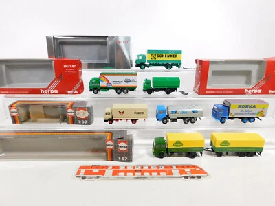 CN305-1#7x Herpa H0/1:87 Autocarro: Scania + Iveco + MB+ Man Latte / Schenker, - Immagine 1 di 4