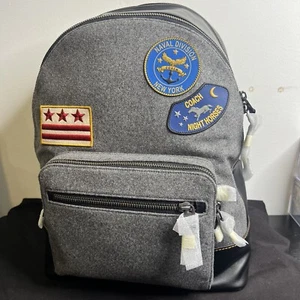 Coach West Rucksack Wollfilz Leder Militär Aufnäher 31339 unverbindliche Preisempfehlung des Herstellers $ 650 brandneu - Bild 1 von 10