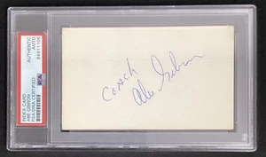 Abe Gibron Signed Index Card NFL Football Autograph Chicago Bears Coach PSA/DNA - Picture 1 of 3