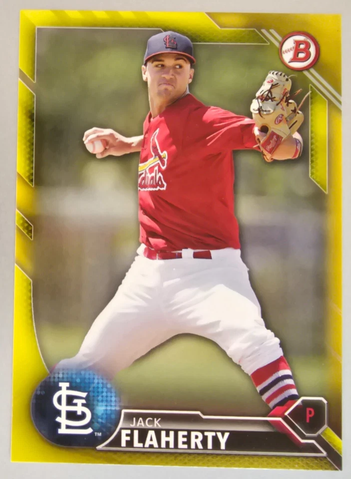 2016 Bowman Prospects Yellow Gold Jack Flaherty St. Louis Cardinals #BP89 - Image 1 of 1