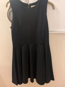 Ladies black dress cap sleeves WALLIS size 14 USED round neck petite - Picture 1 of 6