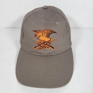 NRA National Rifle Association Orange Embroidered Logo Gray Adjustable Hat - Imagen 1 de 6