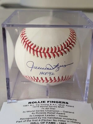 Rollie Fingers Autographed/Signed Baseball TRISTAR HOF 92 - Image 1 of 4