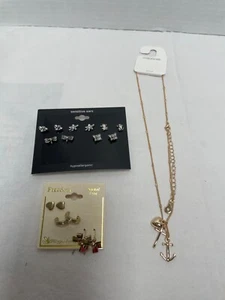 Nickelfrei Ohrring n Halskette Weihnachtsstrumpf Konvolut mit Tier, Schleifen - Bild 1 von 5