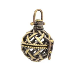 Filigree Lockable Bead Cage - Vintage Antique Bronze - 26x24mm Fits 16mm  P01852 - Picture 1 of 3
