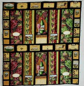 WINE COUNTRY Fabric by Bonijean for South Sea Imports 43 X 47 Inches Cotton - Picture 1 of 2
