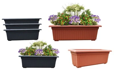 70cm Trough Long Window Box Planter Flower Box Garden Plastic Plant Pot Planter - Image 1 of 4