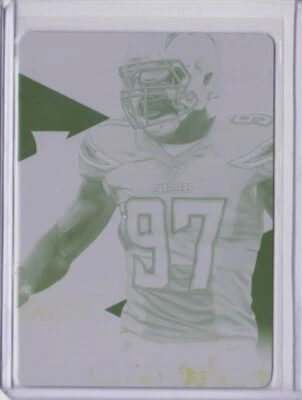 2014 Absolute Printing Plates Yellow #128 Jeremiah “Jerry” Attaochu 1/1 Flat S/H - Image 1 of 2