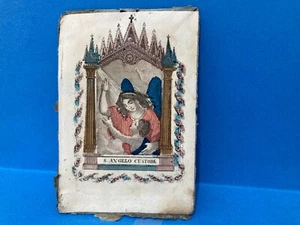 OLD SAINT IMAGINETTA PRINT S.ANGELO GUARDIAN. - Picture 1 of 5