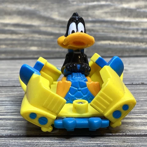Vintage McDonalds Toy 1992 Warner Bros Loony Toons Daffy Duck Yellow Crash Car Cover