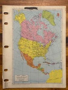 Dennison United States World Atlas Maps Loose Leaf Binder Divider Tab 1962 Vtg - Picture 1 of 9
