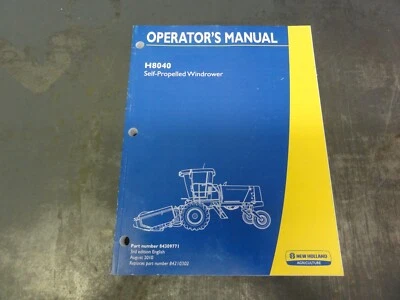 New Holland H8040 Windrower Operator's Manual  84309771 - Image 1 of 4