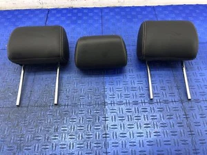 2016-2019 JAGUAR XJ REAR RIGHT LEFT CENTER MIDDLE SEAT HEADREST SET OF 3 BLACK - Picture 1 of 12