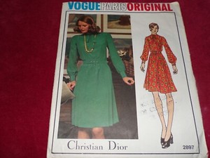 🌹VOGUE PARIS ORYGINAŁ #2897 - DESIGNER CHRISTIAN DIOR - WZÓR SUKIENKI DAMSKIEJ 12