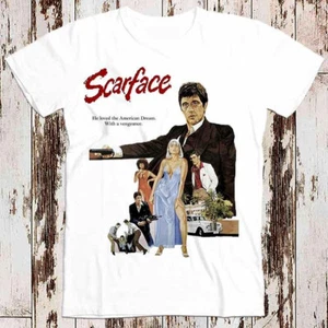 Scarface Pacino Film 80s Poster Tee Top Vintage Unisex Movie Cult T shirt 8270 - Picture 1 of 2
