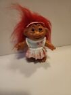 Dam Troll Doll! 4 1/2? Red Hair Amber Eyes! 1986! Girl Lucky Tennis Troll