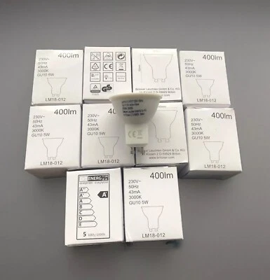 12x Briloner LM18-012 Gu10 LED Leuchtmittel 5 W 400 Lumen 3000K Warmweiß Birne - Bild 1 von 4