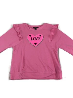 Amy Byer Girls Long Sleeve Pink Love Top Size Large - Image 1 of 4