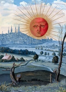 The Sun with Human Face Rising : Salomon Trismosin : Archival Art Print - Bild 1 von 1