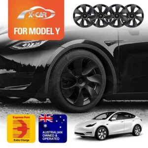 Tesla Model Y 2022-2025 Wheel Cover Caps 19 Inch Rim Hubcap Hub Cap Matt Black - Picture 1 of 62